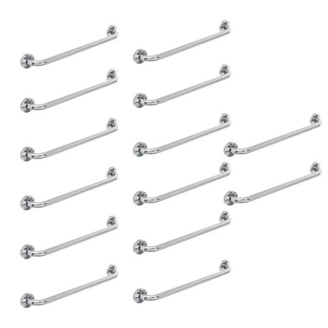 Alça de Apoio Barra Inox Kit 14 Unidades 70cm Segurança Deficiente Idoso Parede Corrimao