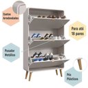 Ver imagem 4 de Sapateira Vertical com Gavetas BASCULANTES76,5cm x 130,5cm Cantos Arredondados e Pés Palito Cor:Bege