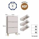 Ver imagem 3 de Sapateira Vertical com Gavetas BASCULANTES76,5cm x 130,5cm Cantos Arredondados e Pés Palito Cor:Bege