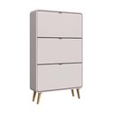 Ver imagem 2 de Sapateira Vertical com Gavetas BASCULANTES76,5cm x 130,5cm Cantos Arredondados e Pés Palito Cor:Bege