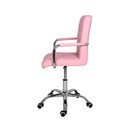 Ver imagem 3 de Cadeira Escritório Home Office Gomos Rosa Confort Diretor Leitura Estofada Base Giratória Cromada