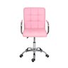 Cadeira Escritório Home Office Gomos Rosa Confort Diretor Leitura Estofada Base Giratória Cromada - 2