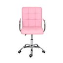 Ver imagem 2 de Cadeira Escritório Home Office Gomos Rosa Confort Diretor Leitura Estofada Base Giratória Cromada