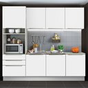 Ver imagem 1 de Armário de Cozinha Completa 240cm Branco Branco Veludo Lux Madesa 03