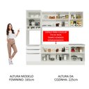 Ver imagem 6 de Armário de Cozinha Completa 240cm Branco Branco Veludo Lux Madesa 03