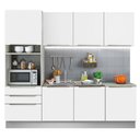 Ver imagem 3 de Armário de Cozinha Completa 240cm Branco Branco Veludo Lux Madesa 03