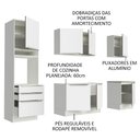 Ver imagem 5 de Armário de Cozinha Completa 240cm Branco Branco Veludo Lux Madesa 03