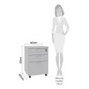 Ver imagem 3 de Armário Gaveteiro Volante Incoflex com 3 Gavetas Cinza