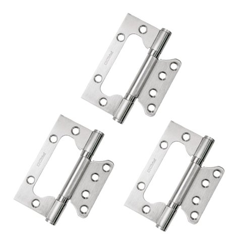 Dobradiça Sobrepor Inox Escovado 4" com Rolamento - Pado