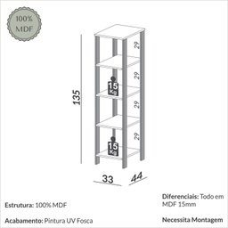 Estante para Livros 5 Prateleiras Industrial - 3