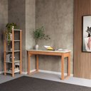 Ver imagem 5 de Estante de Livros Industrial MDF 33CMX135CM 5 Prateleiras Branco/Freijo/Off White