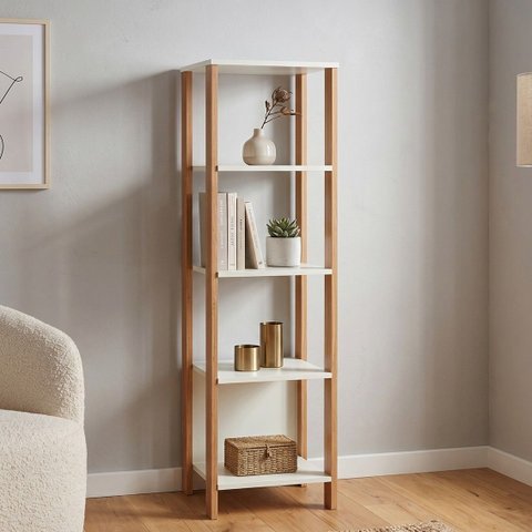 Estante de Livros Industrial MDF 33cmx135cm 5 Prateleiras