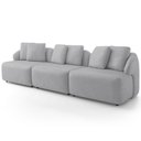 Ver imagem 4 de Sofá 3 Lugares para Sala de Estar Living 228cm Arlo F04 Veludo Cinza Tc-12023 - Lyam Decor