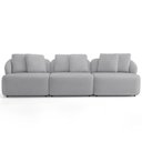 Ver imagem 2 de Sofá 3 Lugares para Sala de Estar Living 228cm Arlo F04 Veludo Cinza Tc-12023 - Lyam Decor