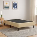 Ver imagem 1 de Caixa Base Box Casal Resistente em Veludo Premium Moderno:bege