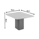 Ver imagem 2 de Conjunto: Mesa Sala Jantar Maldivas C/ Tampo Madeirado C/ Vidro Canto Curvo 90x90cm e 4 Cadeiras