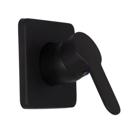 Acabamento de Monocomando Redondo em Inox, Zinco e ABS - Preto