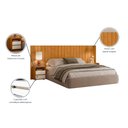 Ver imagem 2 de Cabeceira Extensiva Frida C/ Mesa Lateral – Casal, Queen e King Mdf - Cinamomo/off White Madetec