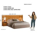 Ver imagem 5 de Cabeceira Extensiva Frida C/ Mesa Lateral – Casal, Queen e King Mdf - Cinamomo/off White Madetec