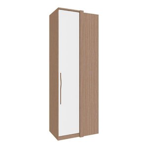 Modulo de Canto Reto com 1 Porta de Correr Setiba Plus 245 Cm Rimo Carvalho/branco