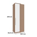 Ver imagem 7 de Modulo de Canto Reto com 1 Porta de Correr Setiba Plus 245 Cm Rimo Carvalho/branco