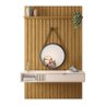 Painel Ripado You Bless 1.3 Carvalho Intense/Off White com Espelho Splendido - HB Móveis - 1