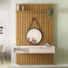 Painel Ripado You Bless 1.3 Carvalho Intense/Off White com Espelho Splendido - HB Móveis - 2