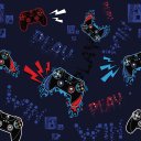 Ver imagem 1 de Papel de Parede Temático para Quarto Gamer Azul - 3,00x0,50m