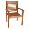Cadeira Empilhável em Madeira Maciça com Braços Milano Mestra Móveis - 1
