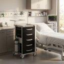 Ver imagem 4 de Carrinho Hospitalar de Emergência 5 Gavetas Auxiliar - Tampo Inox - Estrutura em Aço com Acessórios