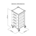 Ver imagem 2 de Carrinho Hospitalar de Emergência 5 Gavetas Auxiliar - Tampo Inox - Estrutura em Aço com Acessórios