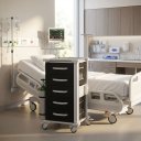 Ver imagem 1 de Carrinho Hospitalar de Emergência 5 Gavetas Auxiliar - Tampo Inox - Estrutura em Aço com Acessórios