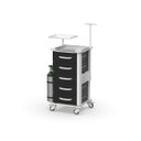 Ver imagem 3 de Carrinho Hospitalar de Emergência 5 Gavetas Auxiliar - Tampo Inox - Estrutura em Aço com Acessórios