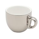 Ver imagem 3 de Cj 6 Xícaras Café Porcelana C/ Pires e Suporte Prata 90ml