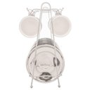Ver imagem 5 de Cj 6 Xícaras Café Porcelana C/ Pires e Suporte Prata 90ml