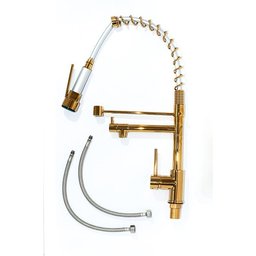 Torneira Cozinha Gourmet Monocomando Gold Dourada Ouro 50 Cm - 5