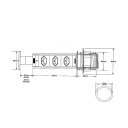 Ver imagem 6 de Torre de Tomada Retrátil Multiplug Antichoque Embutir Mesa Granito Inox