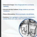 Ver imagem 3 de Conjunto Mesa Alta Bar Bistrô Quadrada Vidro 2 Banquetas Confort Pinus Industrial Black Don Castro D