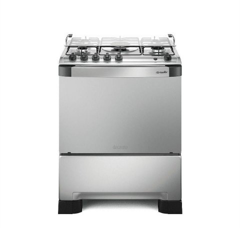 Fogão 5 Bocas Mueller Decorato G3 Tripla Chama Inox Bivolt