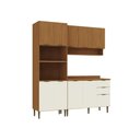 Ver imagem 3 de Cozinha Modulada Completa Premium MDF Linha Safira Nature Off White 190x220cm Casamia