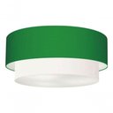 Ver imagem 3 de Plafon Duplo Cilíndrico Vivare Md-3021 Cúpula Tecido 80x60cm - Bivolt Verde-folha-branco 127/220v
