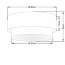 Ver imagem 2 de Plafon Duplo Cilíndrico Vivare Md-3021 Cúpula Tecido 80x60cm - Bivolt Verde-folha-branco 127/220v