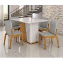 Ver imagem 1 de Conjunto Mesa com 4 Cadeiras Harmonia Marrom/Marromle/Off White