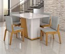 Ver imagem 1 de Conjunto Mesa com 4 Cadeiras Harmonia Marrom/Marromle/Off White