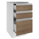 Ver imagem 6 de Balcão Armário de Cozinha 40 cm 3 Gavetas Branco/Rustic Glamy Madesa