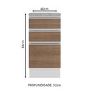 Ver imagem 3 de Balcão Armário de Cozinha 40 cm 3 Gavetas Branco/Rustic Glamy Madesa