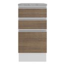 Ver imagem 5 de Balcão Armário de Cozinha 40 cm 3 Gavetas Branco/Rustic Glamy Madesa