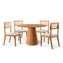Ver imagem 3 de Conjunto Sala de Jantar Mesa Cone Amadeirada 120cm + 4 Cadeiras Ava