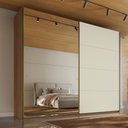Ver imagem 1 de Guarda Roupa Hanover 02 Pts Flutuantes 100 MDF com 1 Espelho - Mademarcs