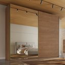 Ver imagem 3 de Guarda Roupa Hanover 02 Pts Flutuantes 100 MDF com 1 Espelho - Mademarcs